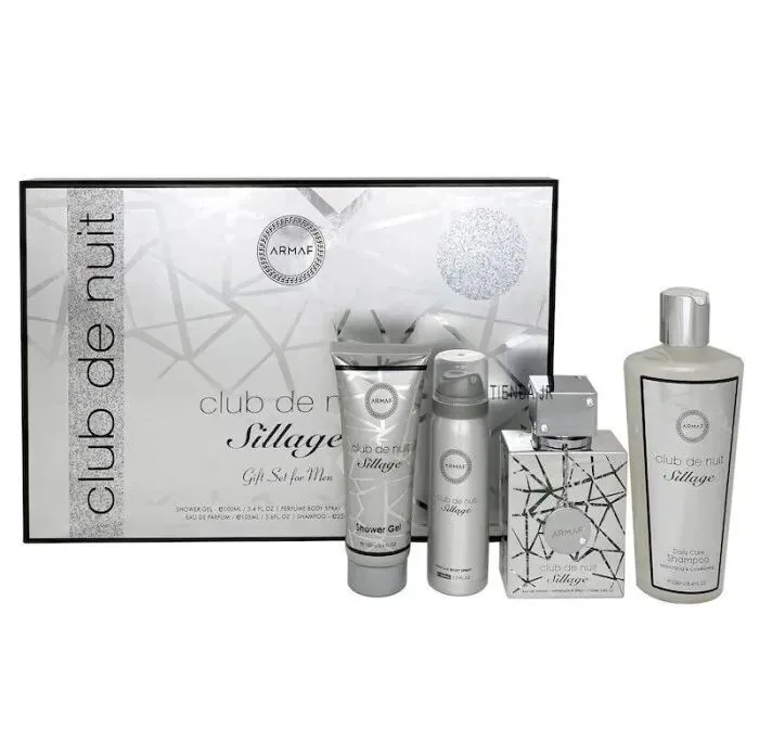 SET C ARMAF CLUB DE NUIT SILLAGE 105ML. EDP+GEL+DESODORANTE+SHAMPOO
