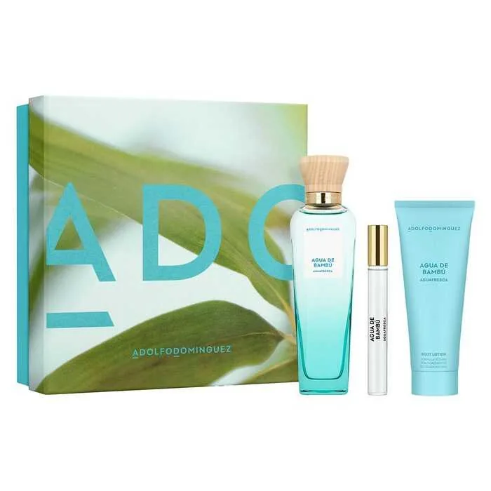 SET D ADOLFO DOMINGUEZ AGUA FRESCA AGUA DE BAMBU 120ML. EDT+MINI+CREMA