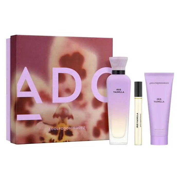 SET D ADOLFO DOMINGUEZ IRIS VAINILLA 120ML. EDP+MINI+CREMA