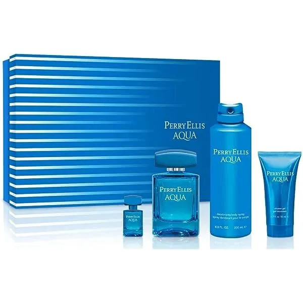 SET C PERRY E. AQUA 100ML. EDT+DESODORANTE+GEL+MINI