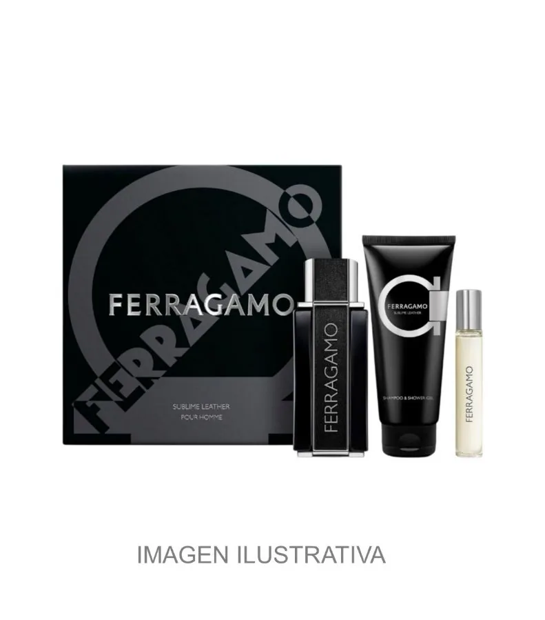 SET C FERRAGAMO FERRAGAMO SUBLIME LEATHER INTENSE 100ML. EDP+GEL+MINI