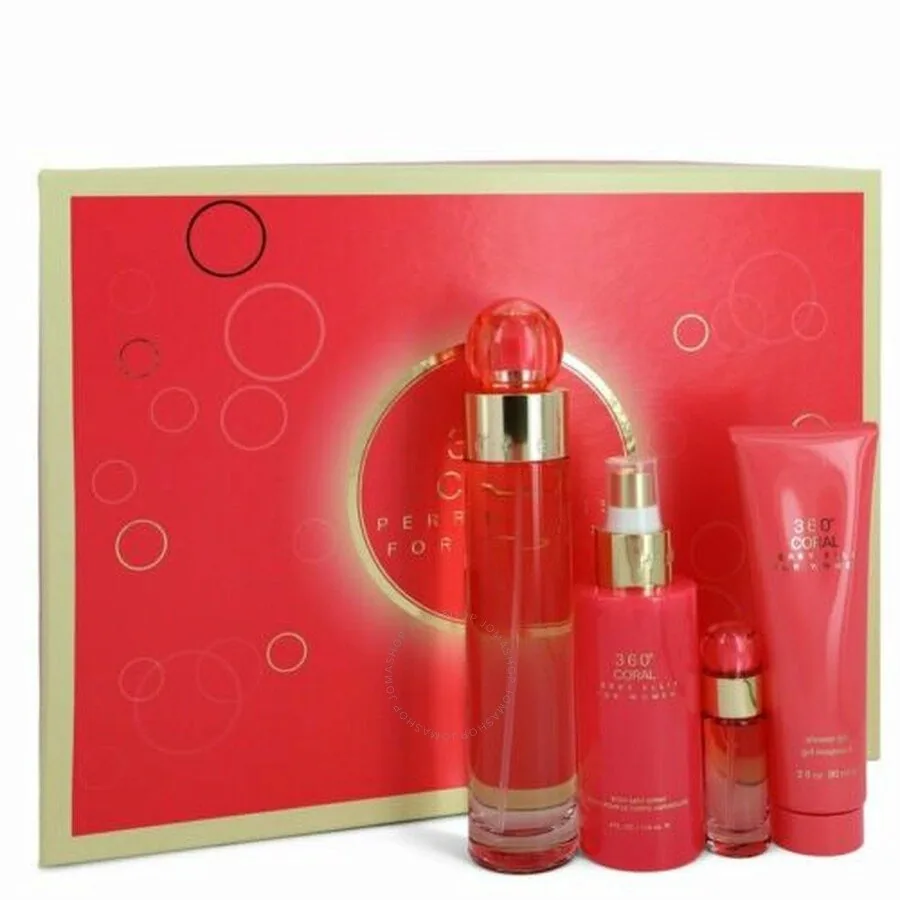 SET D PERRY E. 360∞ CORAL 100ML. EDP+BODY+GEL+MINI