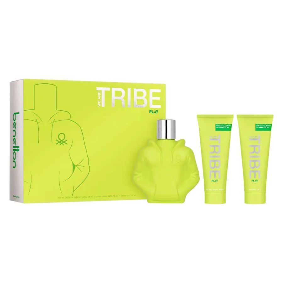 SET C BENETTON WE ARE TRIBE PLAY 90ML. EDT+GEL+AFTER