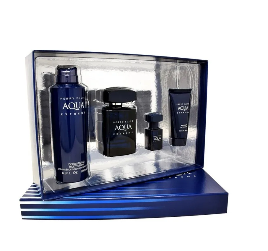 SET C PERRY E. AQUA EXTREME 100ML. EDT+DESODORANTE+GEL+MINI