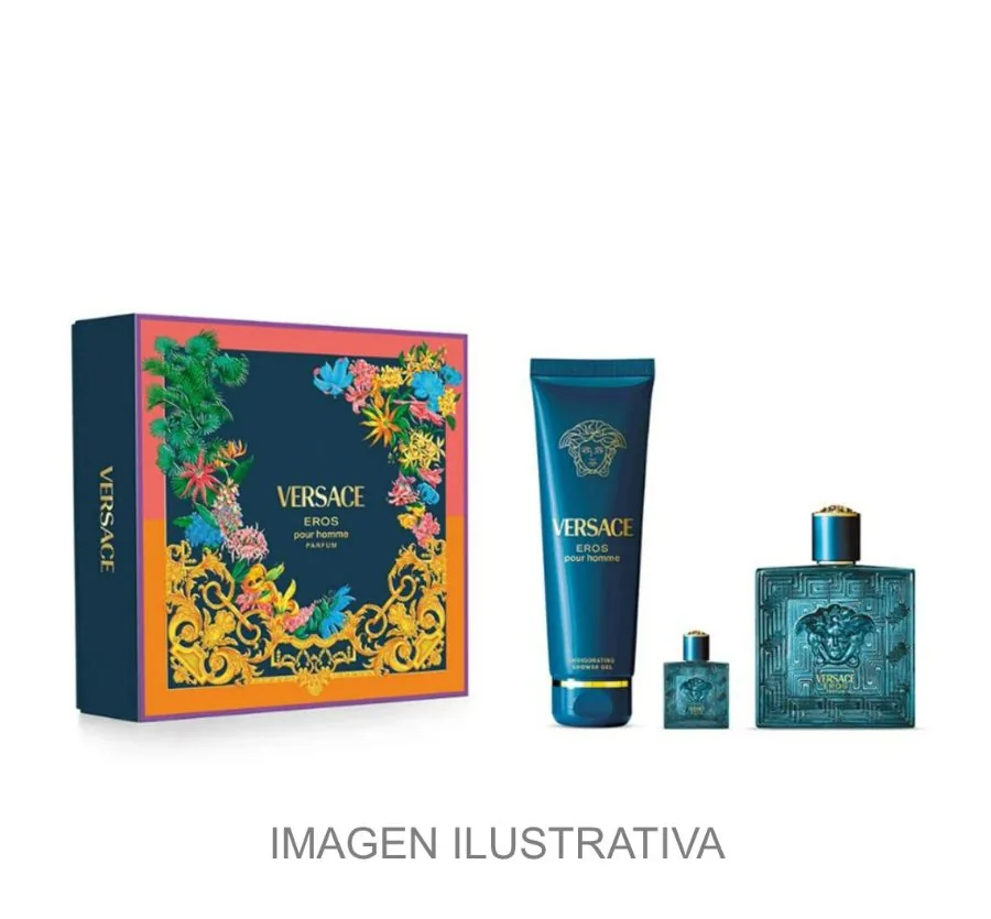 SET C VERSACE EROS PARFUM 100ML.+MINI+GEL