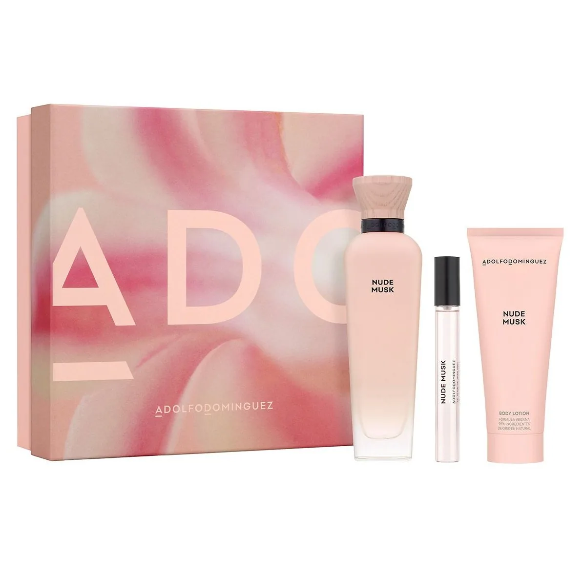 SET D ADOLFO DOMINGUEZ NUDE MUSK 120ML. EDT+MINI+CREMA