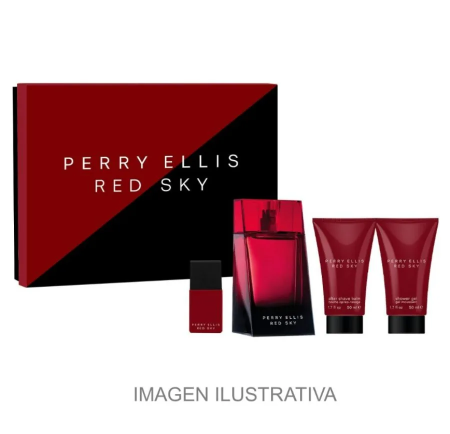 SET C PERRY E. RED SKY 100ML. EDT+GEL+MINI+AFTER