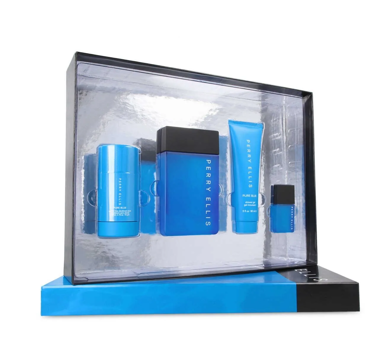 SET C PERRY E. PURE BLUE 100ML. EDT+DESODORANTE+GEL+MINI