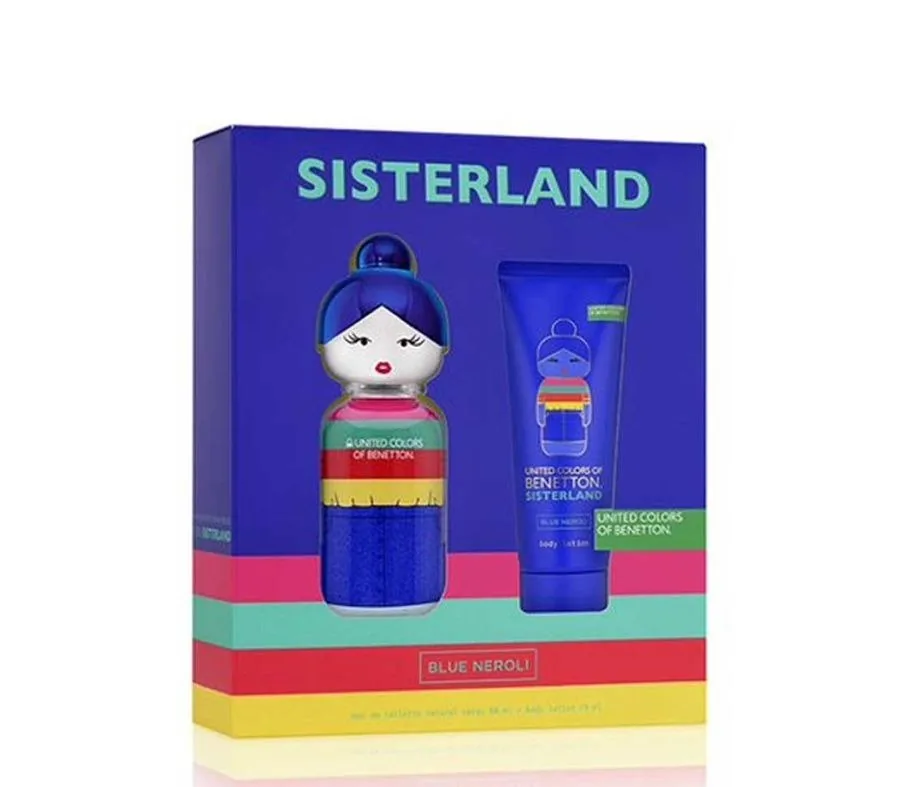SET D BENETTON SISTERLAND BLUE NEROLI 80ML. EDT+CREMA