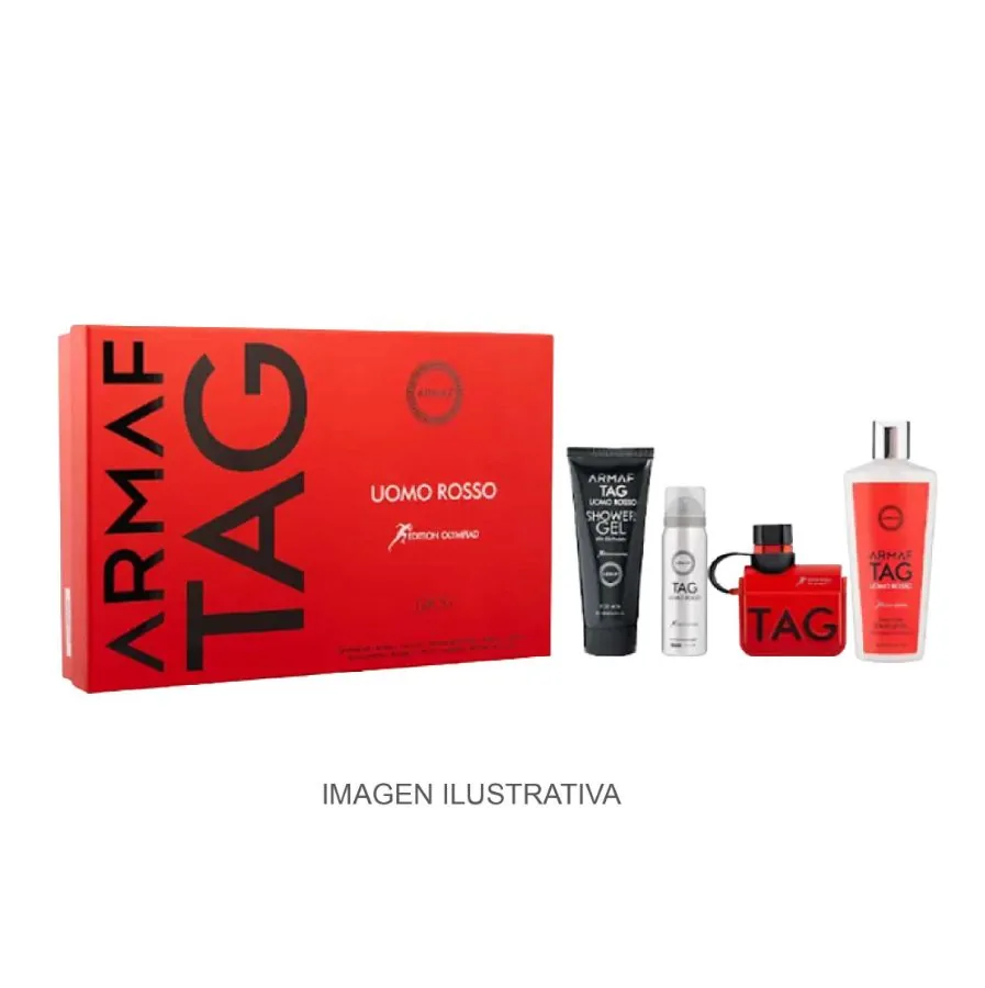 SET C ARMAF TAG UOMO ROSSO 100ML. EDP+GEL+BODY+SHAMPOO