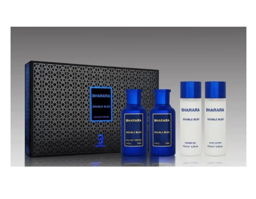 SET C BHARARA DOUBLE BLEU 100ML. EDP+GEL+CREMA+AFTER