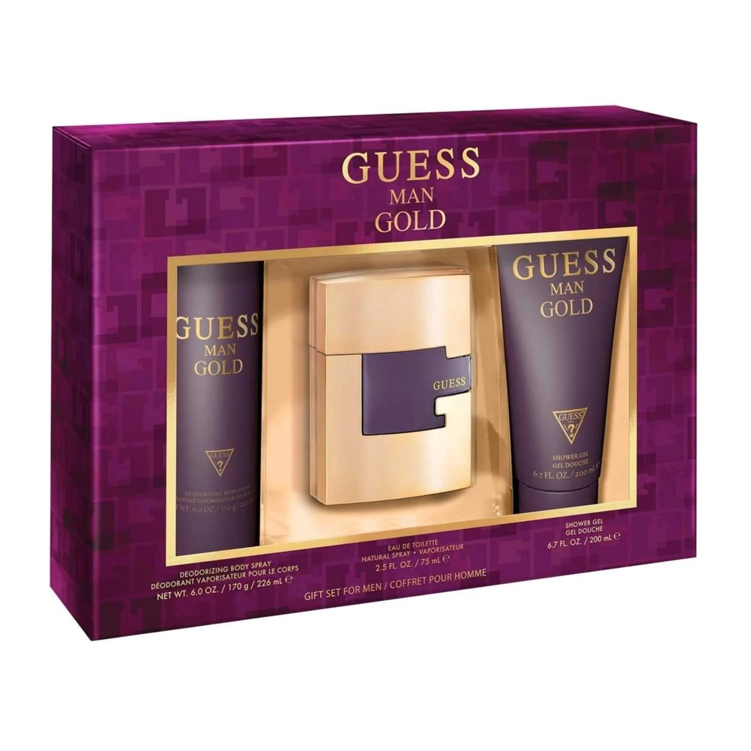 SET C GUESS GOLD 75ML. EDT+GEL+DESODORANTE