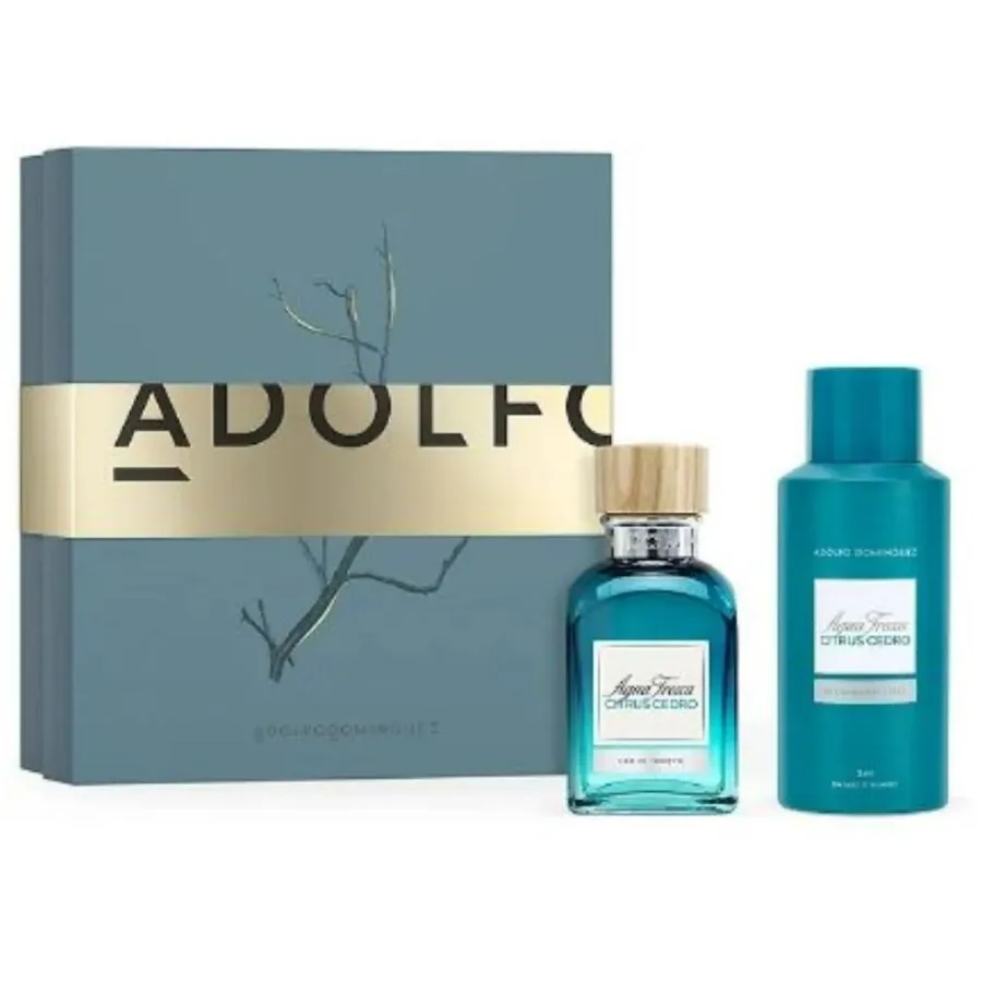 SET C ADOLFO DOMINGUEZ AGUA FRESCA CITRUS CEDRO 120ML. EDT+DESODORANTE