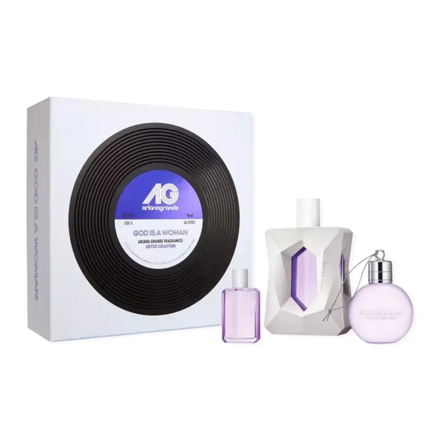 SET D ARIANA G. GOD IS A WOMAN 100ML. EDP+MINI+GEL