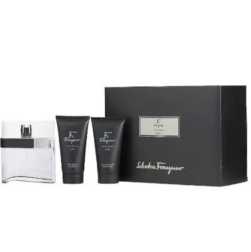 SET C FERRAGAMO F BLACK 100ML. EDT+GEL+AFTER