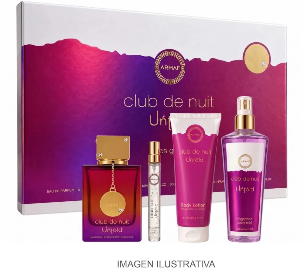 SET U ARMAF CLUB DE NUIT UNTOLD 105ML. EDP+BODY+MINI+CREMA