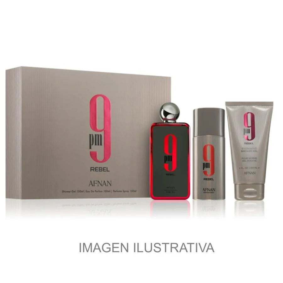 SET C AFNAN 9PM REBEL 100ML. EDP+GEL+BODY