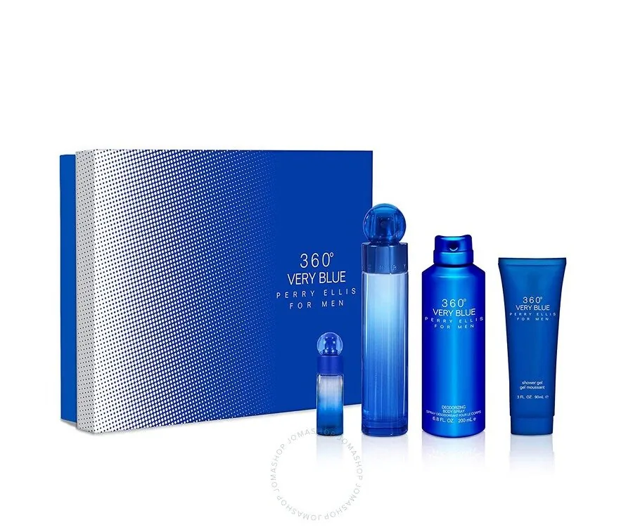 SET C PERRY E. 360° VERY BLUE 100ML.EDT+DESODORANTE+GEL+MINI