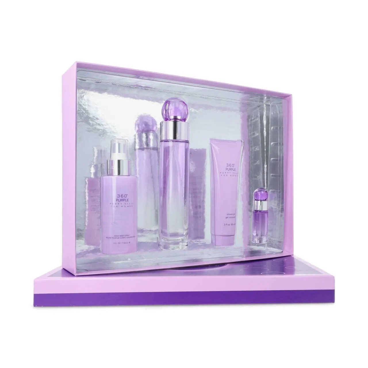 SET D PERRY E. 360° PURPLE 100ML. EDP+BODY+GEL+MINI