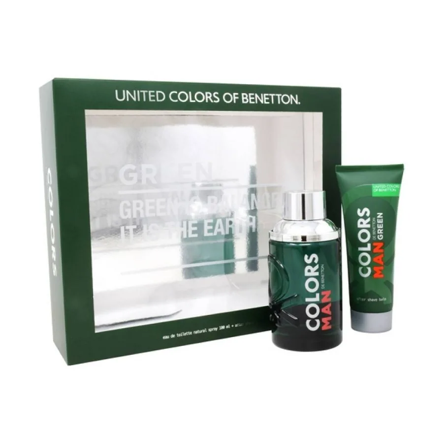 SET C BENETTON COLORS MAN GREEN 100ML. EDT+AFTER