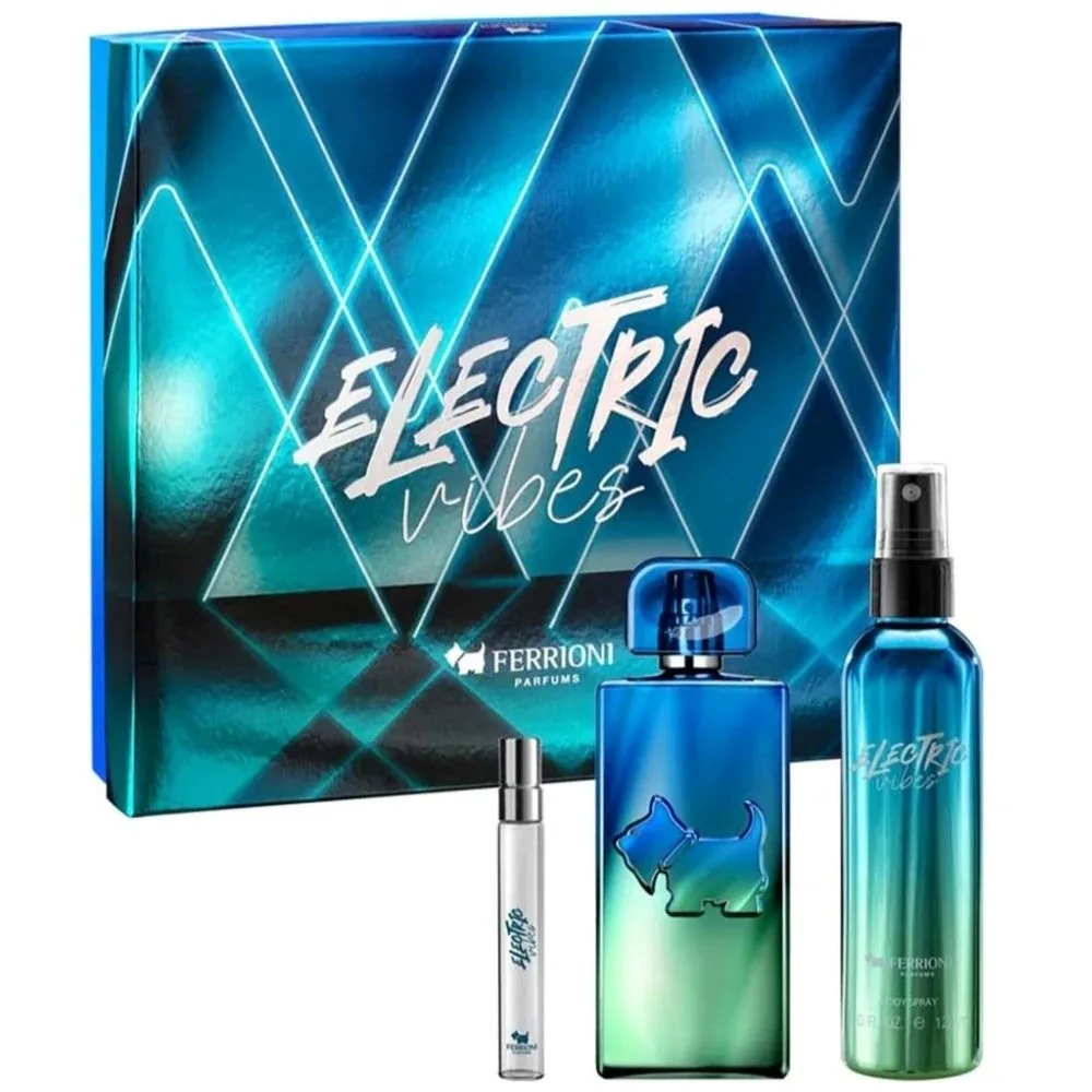 SET C FERRIONI ELECTRIC VIBES 100ML. EDT+MINI+BODY