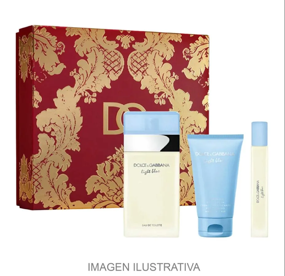SET D DOLCE & G. LIGHT BLUE 100ML. EDT+CREMA+MINI