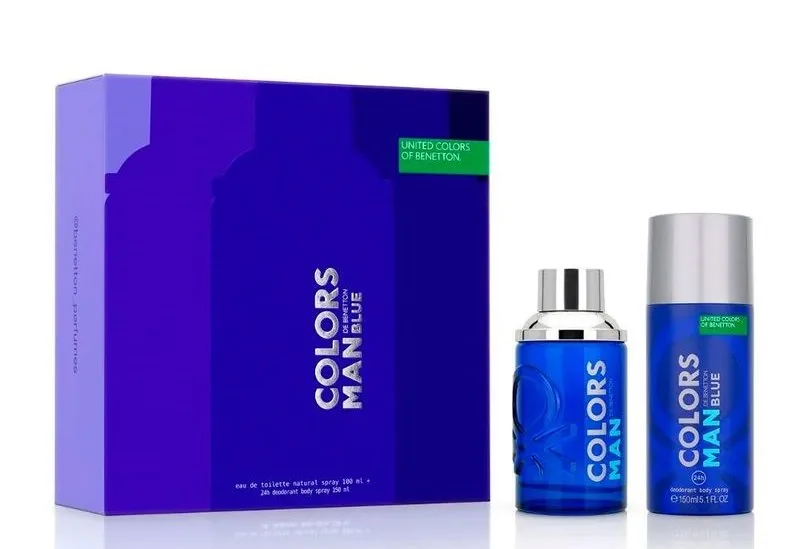 SET C BENETTON COLORS MAN BLUE 100ML. EDT+DESODORA