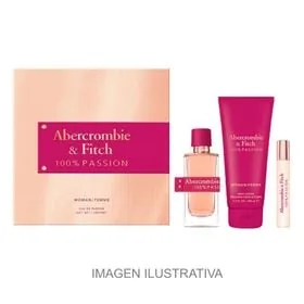SET D ABERCROMBIE & F. 100% PASSION 100ML. EDP+CREMA+MINI