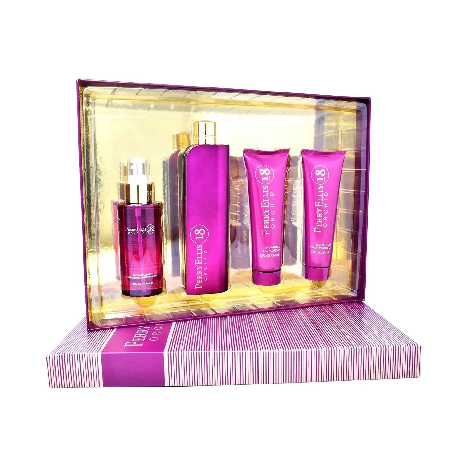 SET D PERRY E. 18 ORCHID 100ML. EDP+CREMA+GEL+BODY