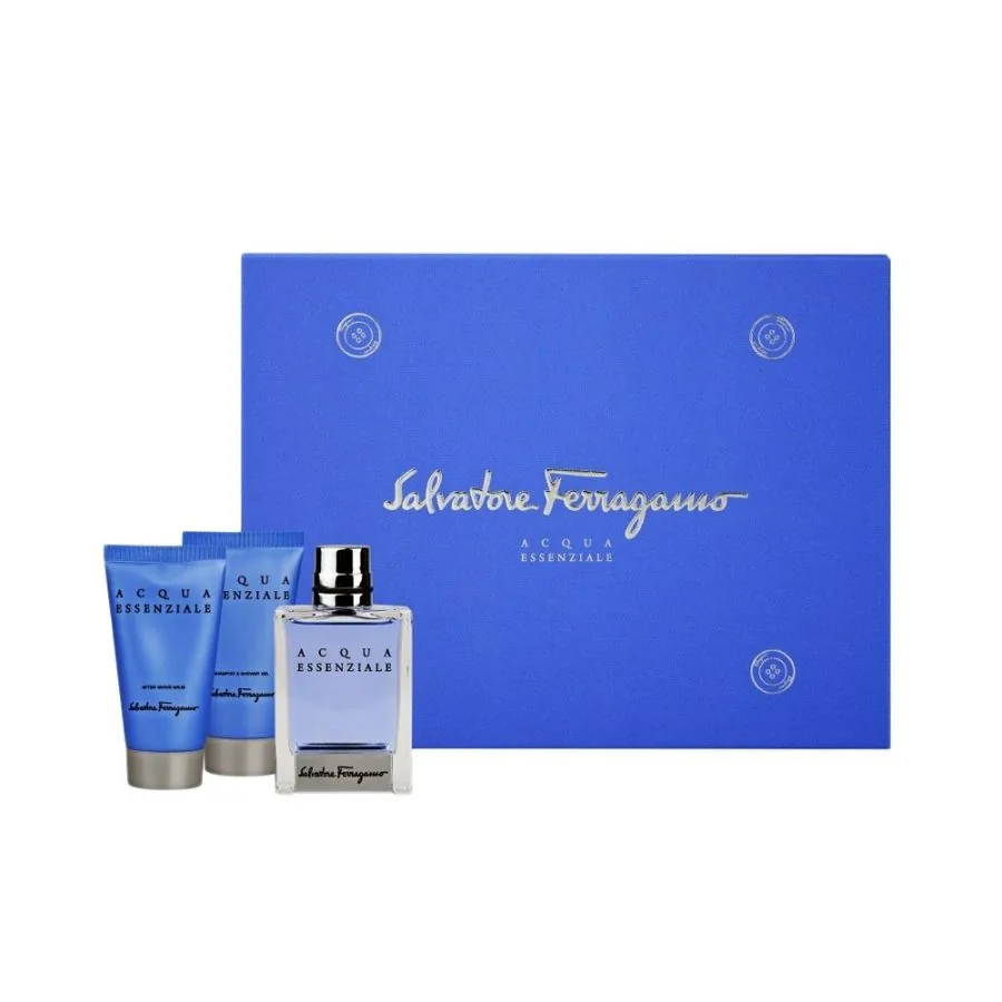 SET C FERRAGAMO ACQUA ESSENZIALE 100ML. EDT+AFTER+GEL