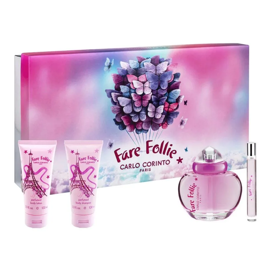 SET D CARLO C. FARE FOLLIE 100ML. EDT+SHAMPOO+CREMA+HAIR MIST