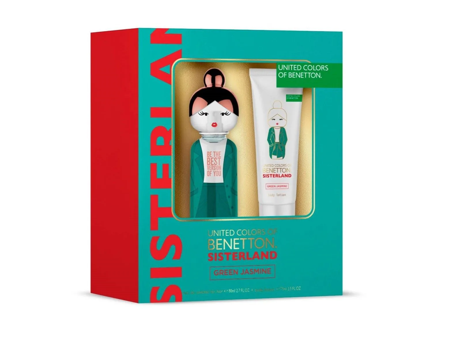 SET D BENETTON SISTERLAND GREEN JASMINE 80ML. EDT+CREMA